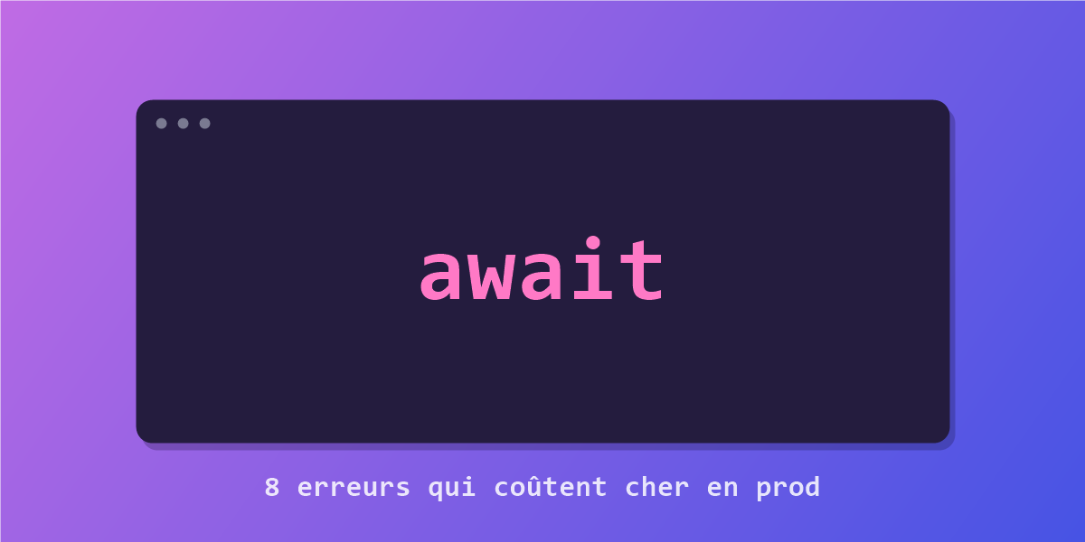 Illustration : le mot-clé await en rose dans une fenêtre de code